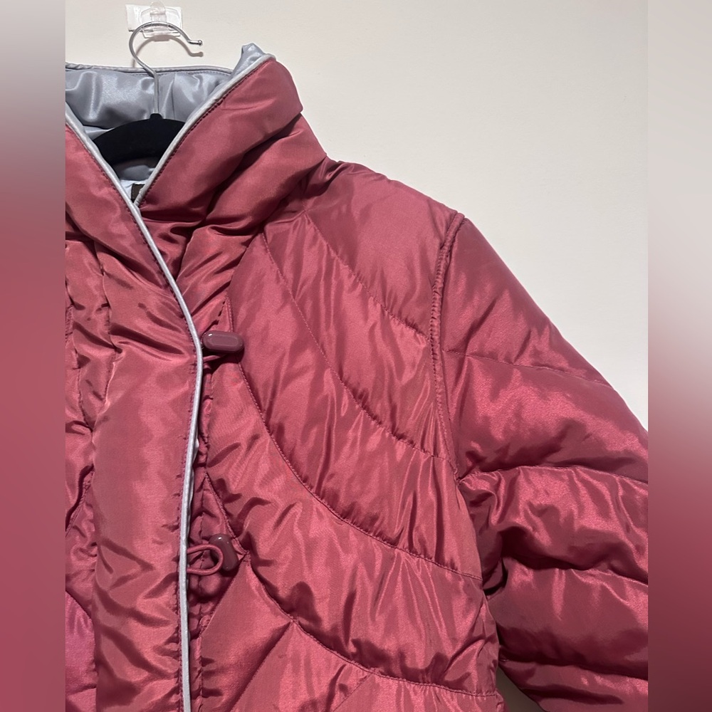 Vintage Down Parka - Women's Vtg Quilted Burgundy Parka - Size 14 - Picture 3 of 11